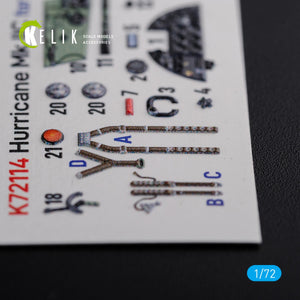 KELIK K72114 Hurricane Mk IIC interior 3D decals for Arma Hobby kit 1/72 – Bild 4