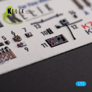 KELIK K72140 Ki-100-I - interior 3D decals for FineMolds kit 1/72 – image 2