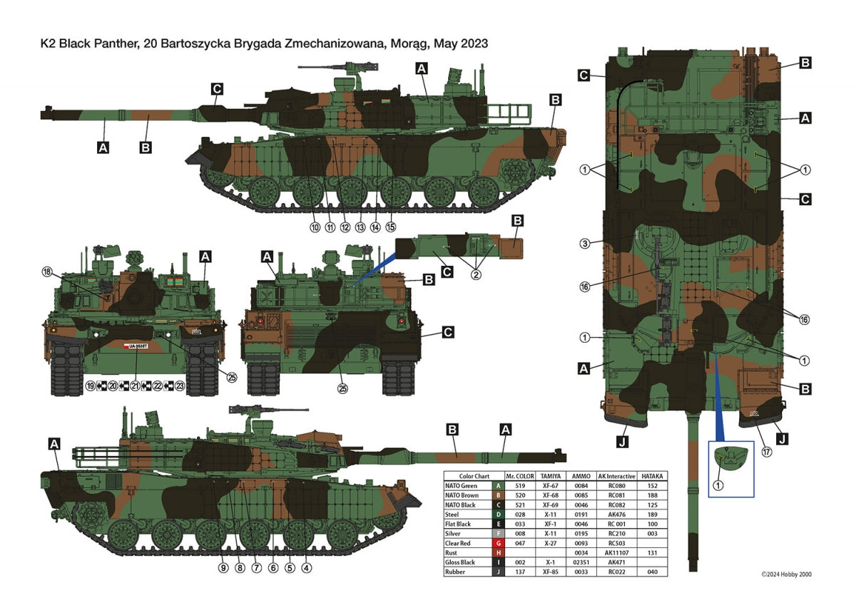 Hobby 2000 35006SE K2 Black Panther Polish Army - Special Edition ( H2K35006 + LUFA ABER + RUCHOME GĄSIENICE ) 1/35 – imagen 2