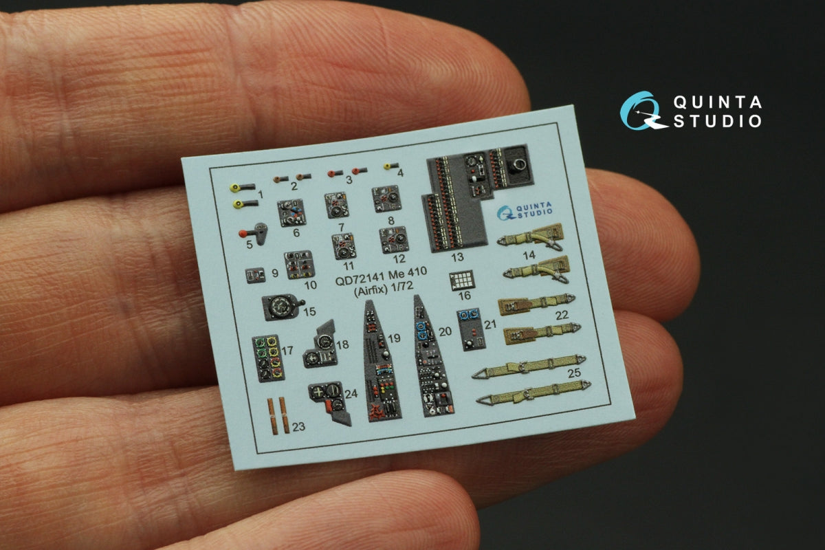 Intérieur coloré imprimé en 3D sur papier décalcomanie Quinta Studio QD72141 Me 410 (Airfix) 1/72 – image 3