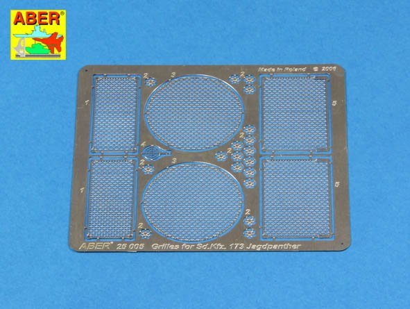 Aber 25005 Grilles for german tank destroyer Sd.Kfz.173 Jagdpanther 1/25