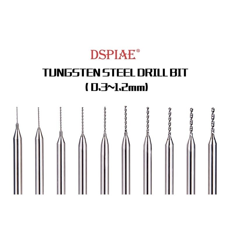 DSPIAE DB-03 0.3~1.2mm Tungsten Steel Drill Bit / Zestaw wierteł ze stali wolframowej – imagen 2