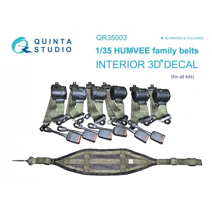 Quinta Studio QR35003 HUMVEE family belts, 3D-Printed &amp; colored on decal paper (all kits) 1/35