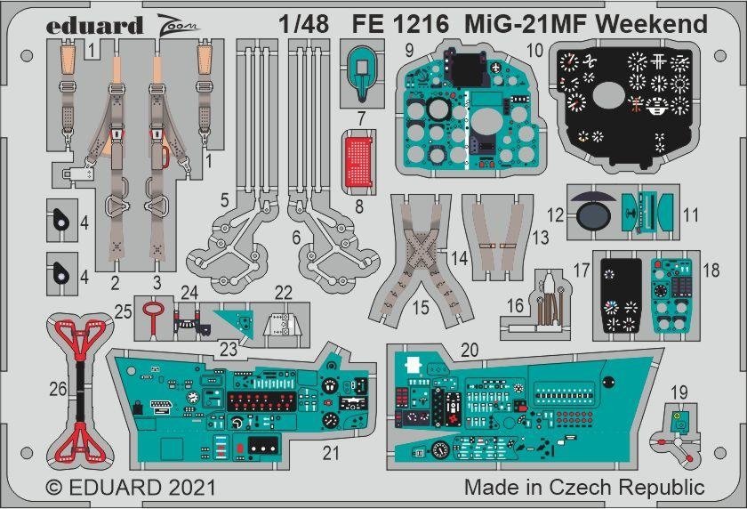 Eduard FE1216 MiG-21MF Week-end EDUARD 1/48