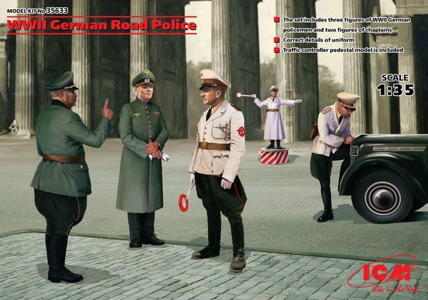 ICM 35633 Police routière allemande de la Seconde Guerre mondiale, 5 figurines (1/35) 