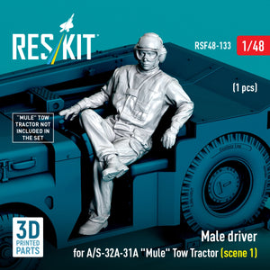 RESKIT RSF48-0133 Male driver for A/S-32A-31A "Mule" Tow Tractor (scene 1) (1 pcs) (3D Printed) 1/48