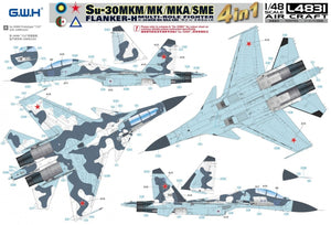 Maquette Great Wall Hobby L4831 Su-30 MKM / MK / MKA / SME « Flanker H » Chasseur multirôle 4 en 1 1/48  – image 5