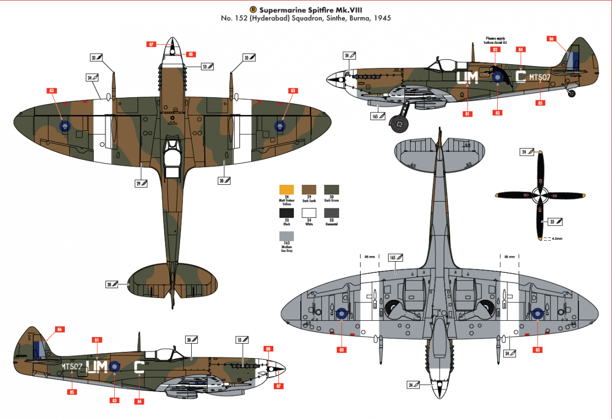 Airfix 17002 Supermarine Spitfire Mk.VIII 1/24 – imagen 14