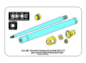 Aber 35L-260 Barrel for German 8,8cm Kw.K 43 (L/71) gun used on Tiger B Henschel-Turm 1/35 – immagine 2