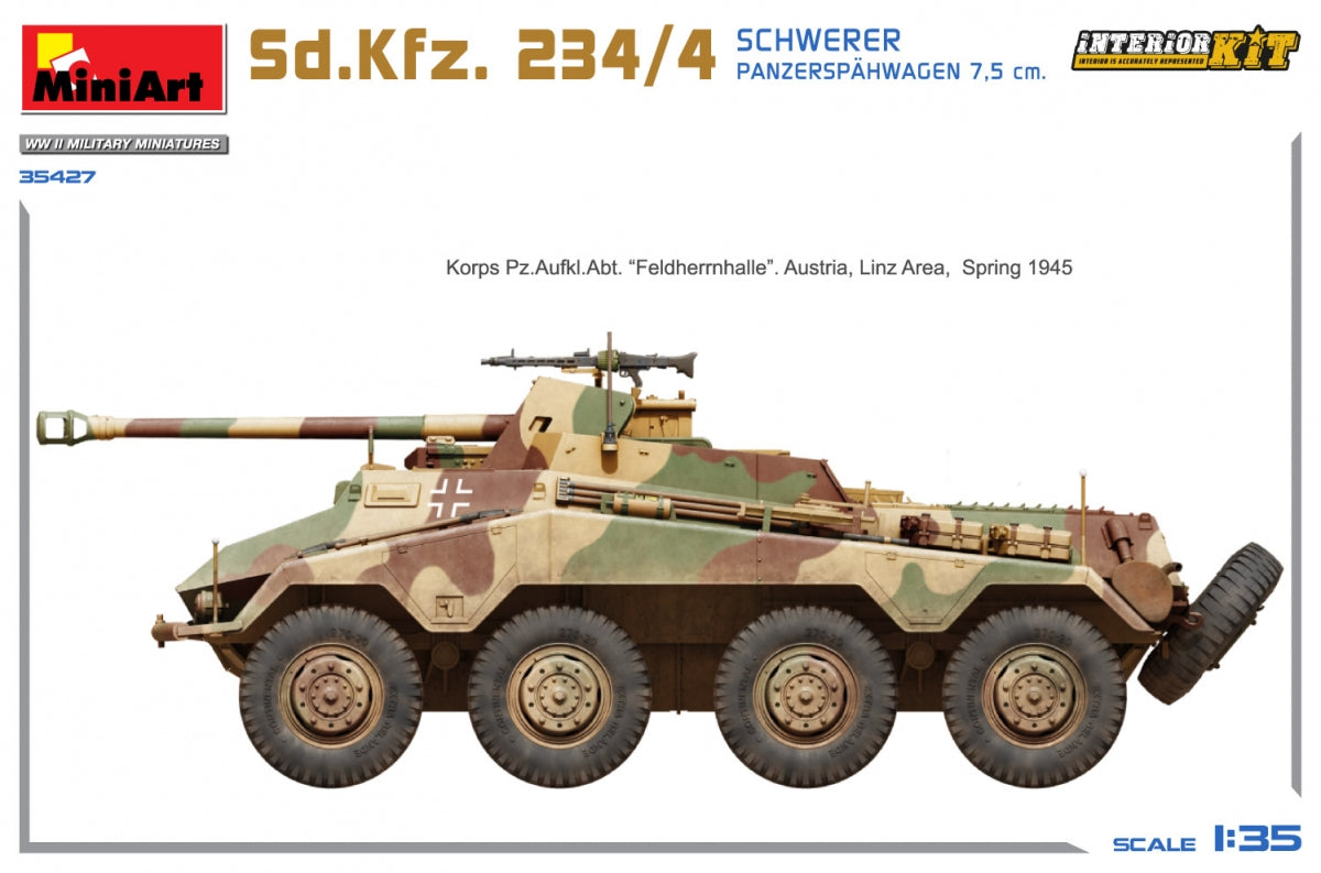 MiniArt 35427 Sd.Kfz. 234/4 SCHWERER PANZERSPÄHWAGEN 7,5 cm. INTERIOR KIT 1/35 – Bild 7