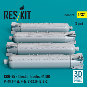 RESKIT RS32-0523 CBU-89B cluster bombs GATOR (4 pcs) (3D Printed) 1/32 – Bild 2