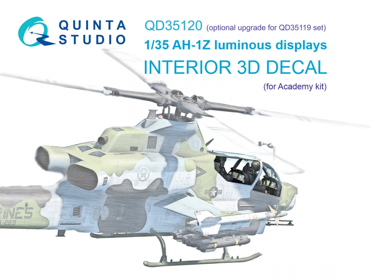 Écrans lumineux Quinta Studio QD35120 AH-1Z pour ensembles QD+35119/QDS-35119 (Académie) 1/35 