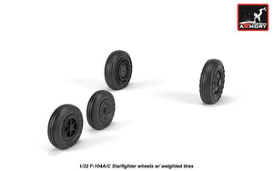 Armory Models AW32302 F-104A/C Starfighter wheels, w/ optional nose wheels, weighted 1/32 – immagine 4