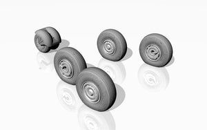 Armory Models AW48026 Mikoyan MiG-31 Foxhound wheels w/ weighted tires 1/48 – Bild 3