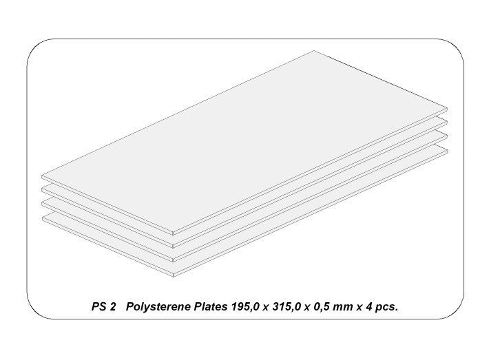 Plaques de polystyrène blanc Aber PS-2 195 x 315 x 0,50 mm x 4 pièces. – image 2