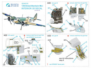 Quinta Studio QD48378 Bristol Blenheim Mk.I 3D-Printed &amp;amp; coloured Interior on decal paper (Airfix) 1/48 – zdjęcie 12