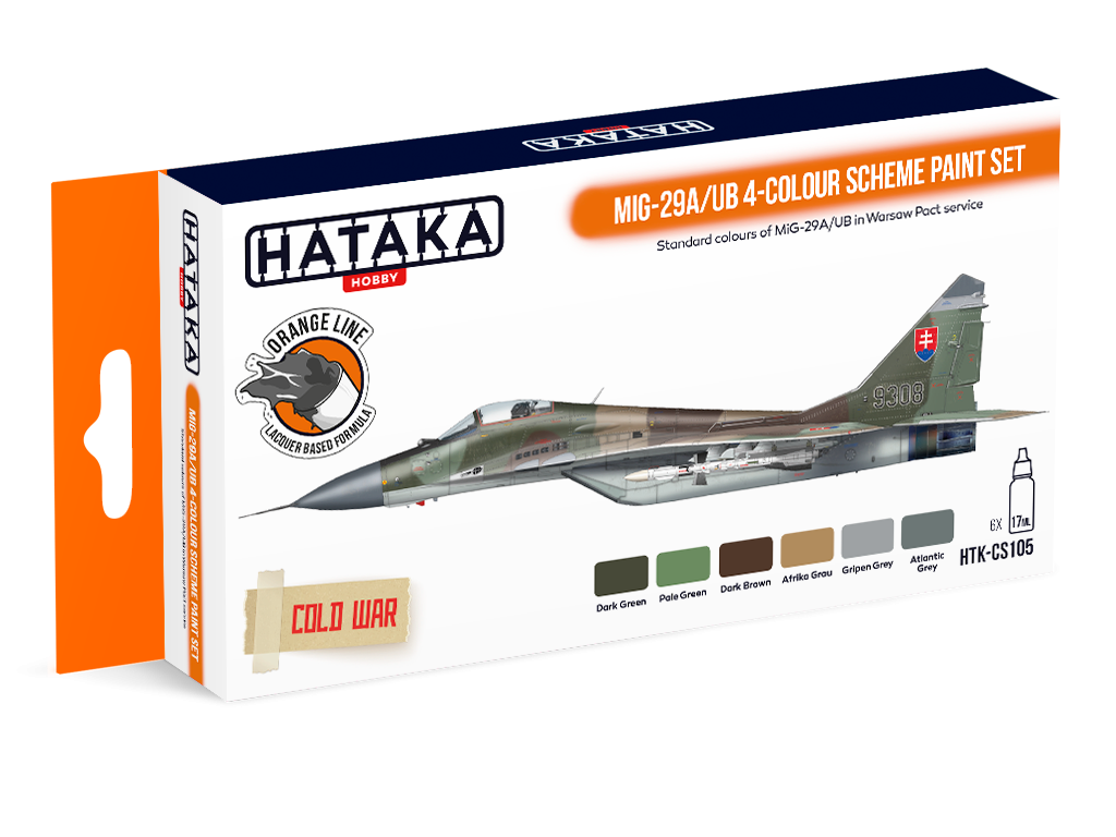 Hataka HTK-CS105 MiG-29A/UB 4-color scheme paint set (6x17ml)