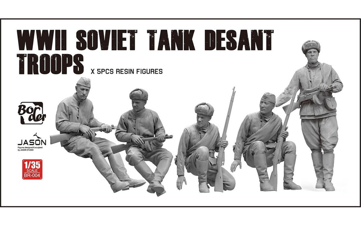 Border Model BR-004 Soviet WWII Tank Landing Troops (5 Resin Figures) 1/35
