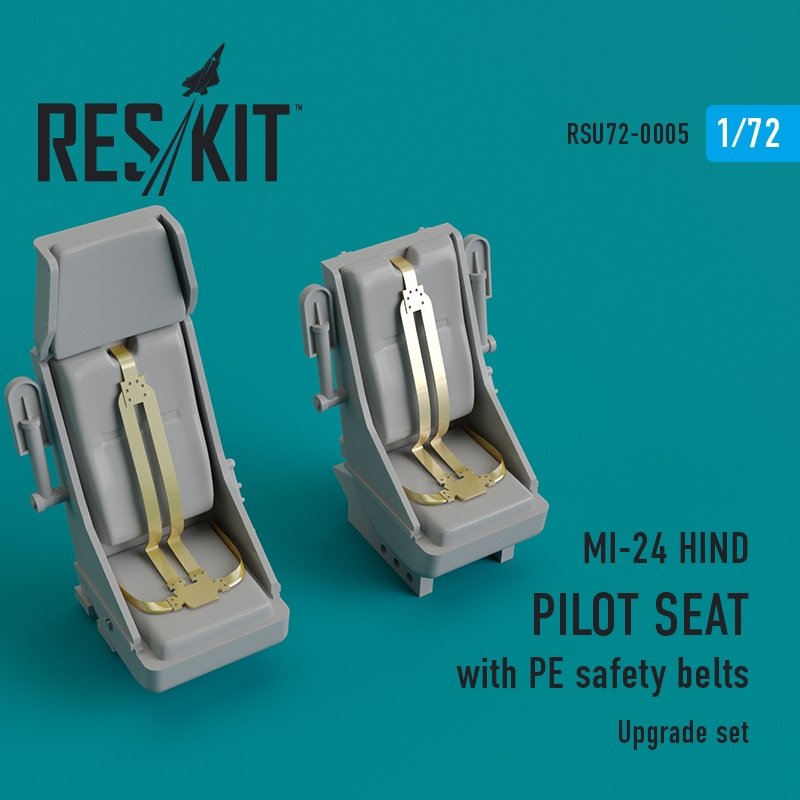 RESKIT RSU72-0005 MI-24 ind. Pilot seat with PE safety belts for Zvezda, Hobby Boss, Eduard, Academy, Italeri, Bilek Esci, Hasegawa, Heller 1/72