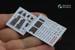 Quinta Studio QD48194 F-16С 3D-Printed &amp;amp; coloured Interior on decal paper (for Kinetic kit) 1/48 – immagine 2