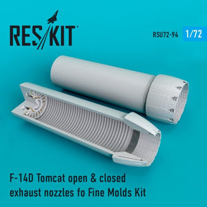 RESKIT RSU72-0094 F-14D Tomcat open &amp;amp; closed exhaust nozzles fo Fine Molds 1/72