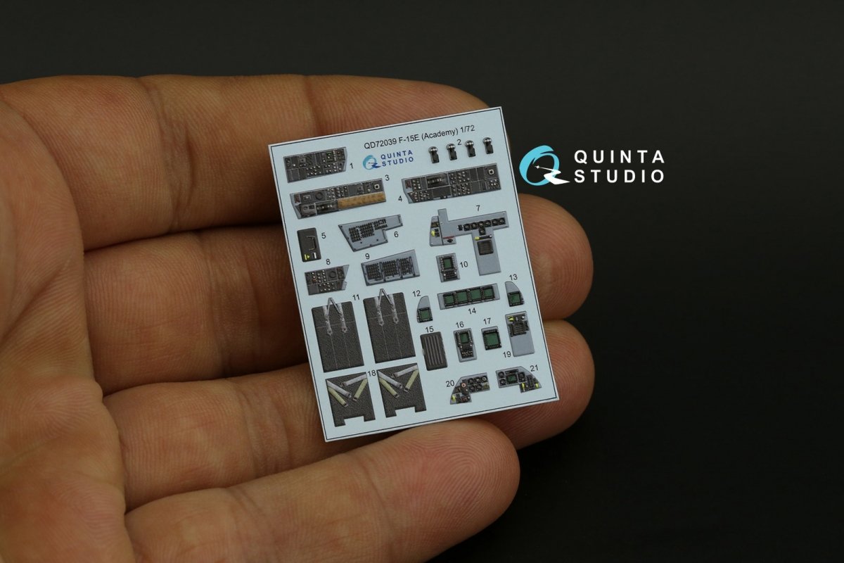 Quinta Studio QD72039 F-15E 3D-Printed &amp;amp; coloured Interior on decal paper (Academy) 1/72 – immagine 3