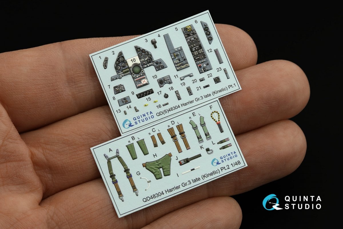 Quinta Studio QD48304 Harrier Gr.3 tardif Intérieur imprimé en 3D et coloré sur papier décalcomanie (Kinetic) 1/48 – image 8