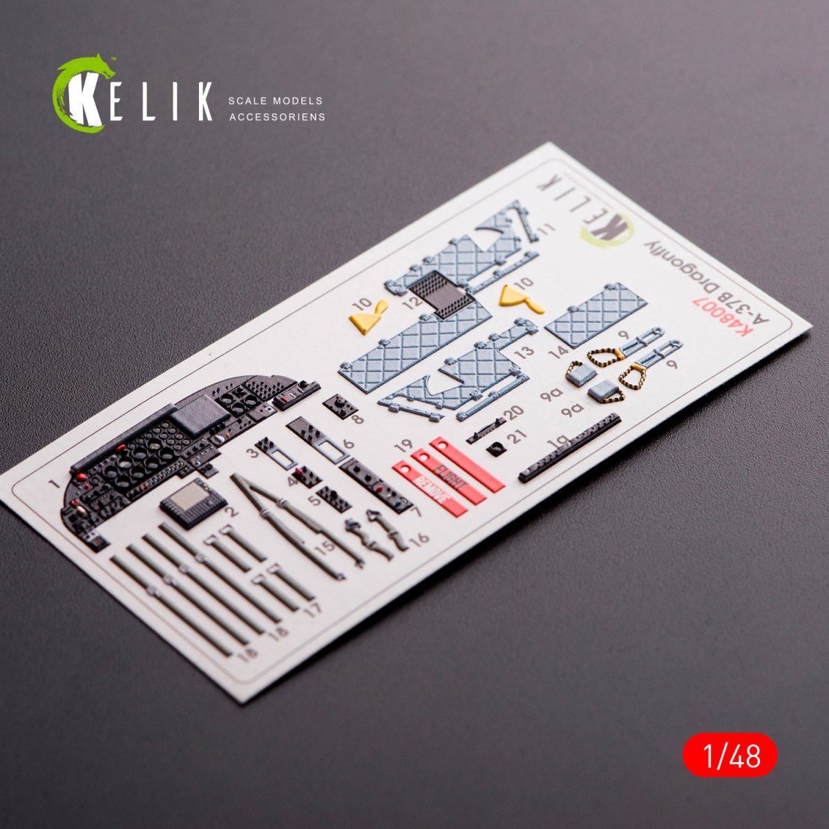 KELIK K48007 A-37B DRAGONFLY INTERIOR 3D DECALS FOR TRUMPETER KIT 1/48 – Bild 2