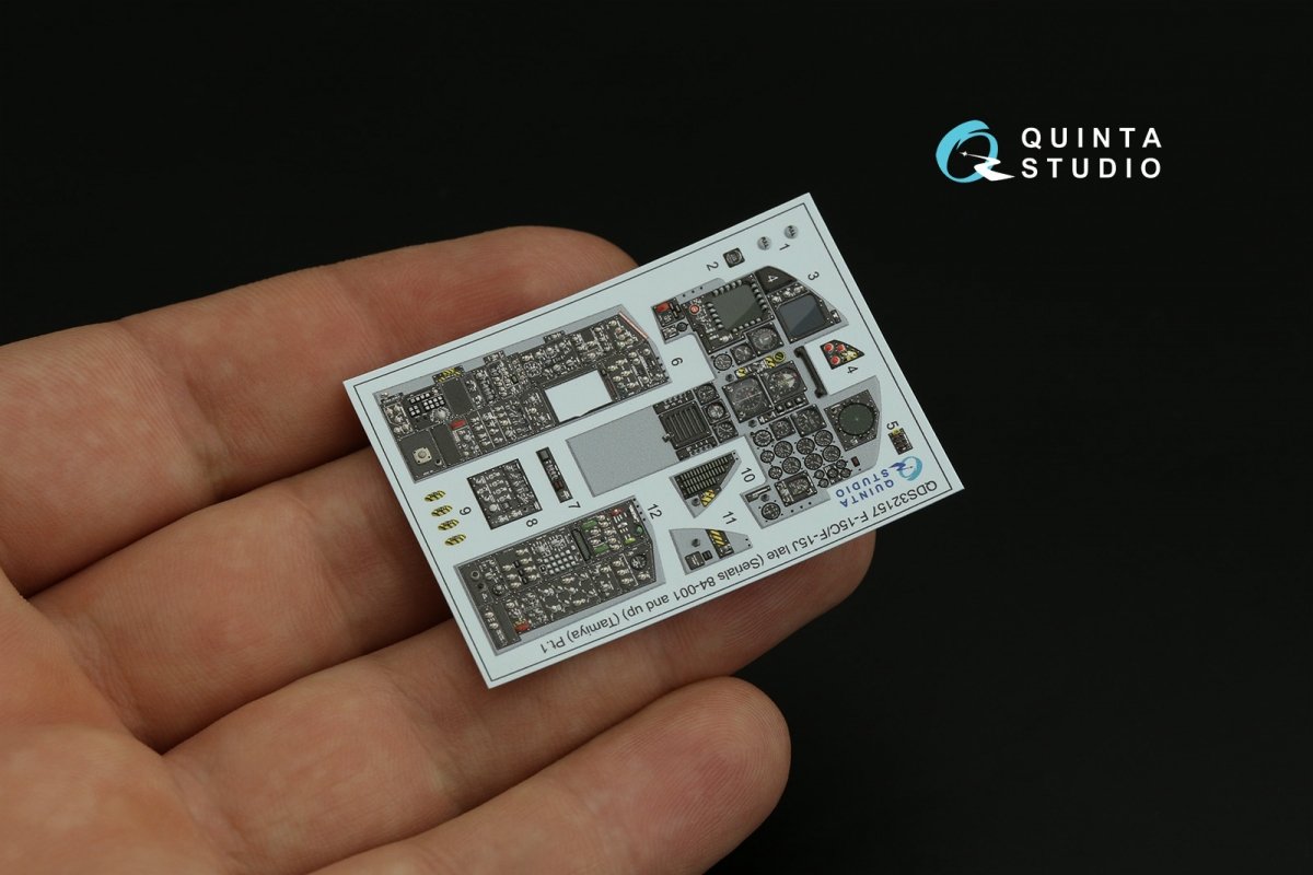 Quinta Studio QD32157 F-15C Late/F-15J late 3D-Printed &amp;amp; coloured Interior on decal paper (Tamiya) 1/32 – imagen 3