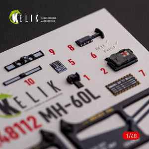 KELIK K48112 MH-60L Black Hawk - interior 3D decals for ICM kit 1/48 – immagine 6