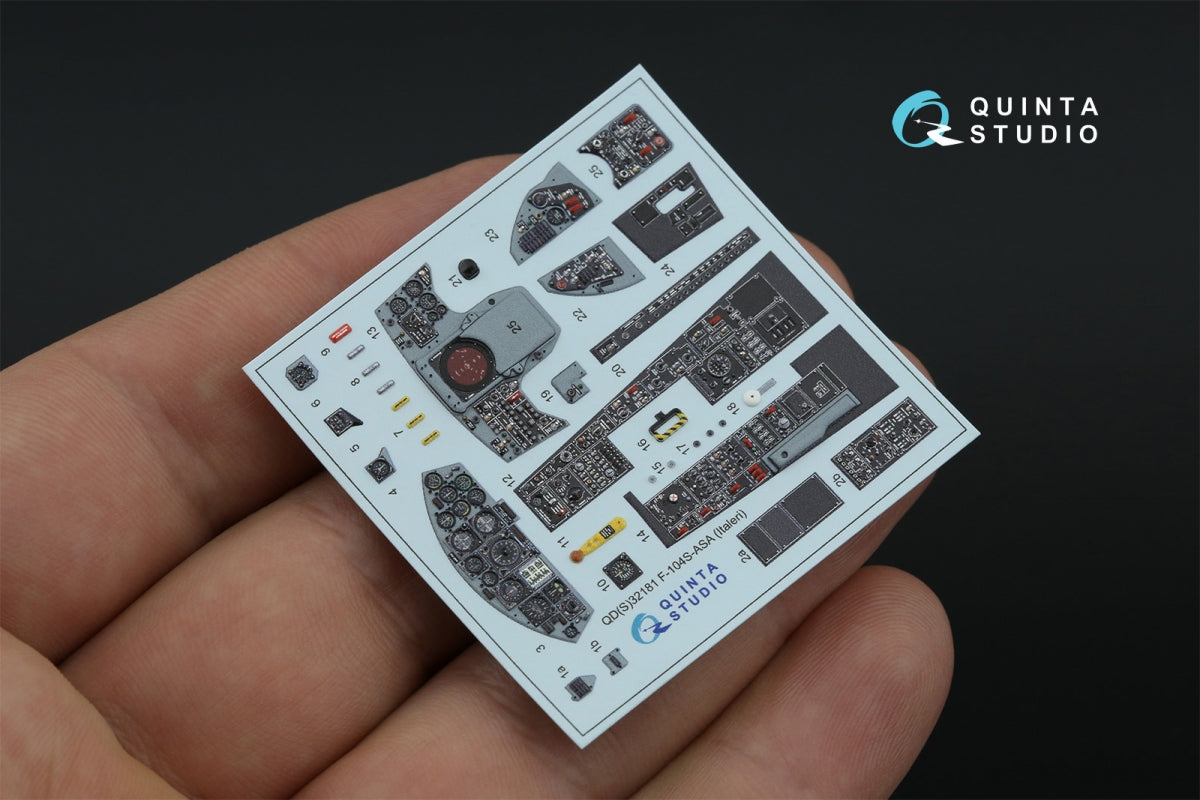 Quinta Studio QDS-32181 F-104S-ASA 3D-Printed coloured Interior on decal paper (Italeri) (small version) 1/32 – zdjęcie 5