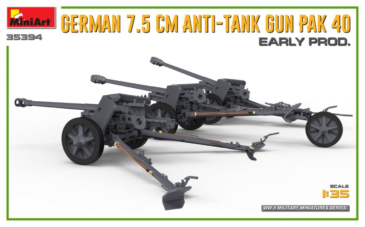 MiniArt 35394 GERMAN 7.5CM ANTI-TANK GUN PAK 40. EARLY PROD 1/35 – Bild 7