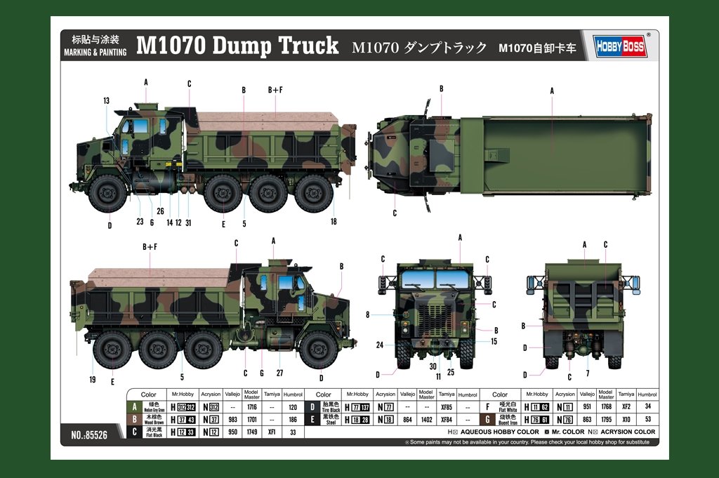 Hobby Boss 85526 M1070 Dump Truck 1/35 – Bild 4