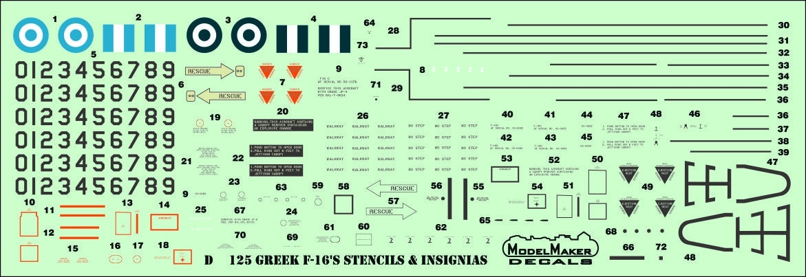 ModelMaker Decals D48183 Greek F-16 347 Mira 40th Anniversary 1/48 – Bild 3