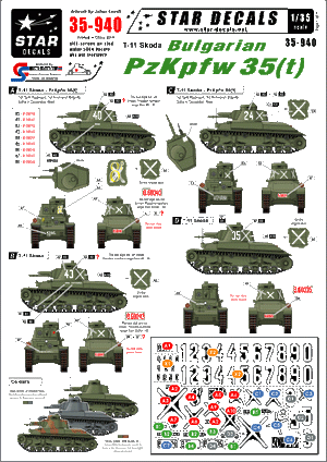 Star Decals 35-940 PzKpfw 35(t) bulgare 1/35