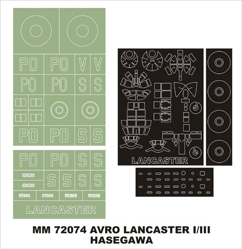 Montex MM72074 Lancaster MkI/II HASEGAWA E23 1/72 