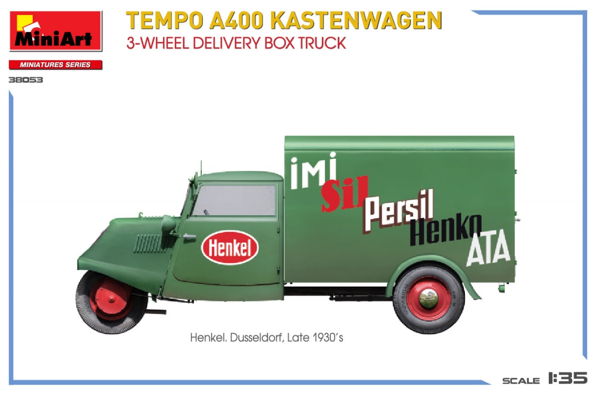 MiniArt 38053 TEMPO A400 KASTENWAGEN 3-WHEEL DELIVERY BOX TRUCK 1/35 – image 8