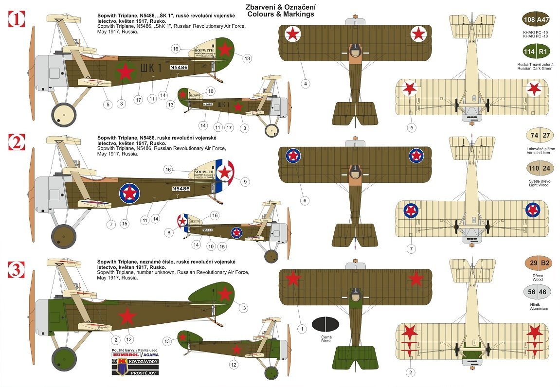 Kovozavody Prostejov KPM0182 Sopwith Triplane Russian 1/72 – zdjęcie 2