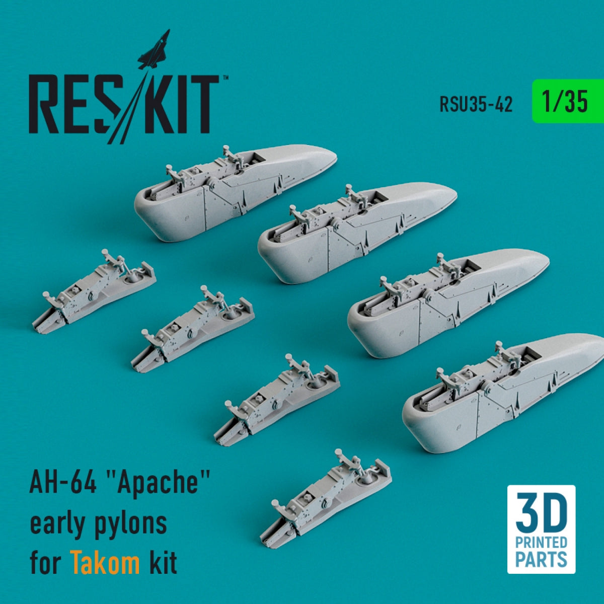 RESKIT RSU35-0042 AH-64 "APACHE" EARLY PYLONS FOR TAKOM KIT (3D PRINTED) 1/35