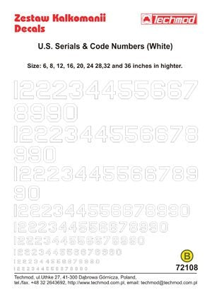Techmod 72108 - Numéros de série et de code américains (1/72) – image 2