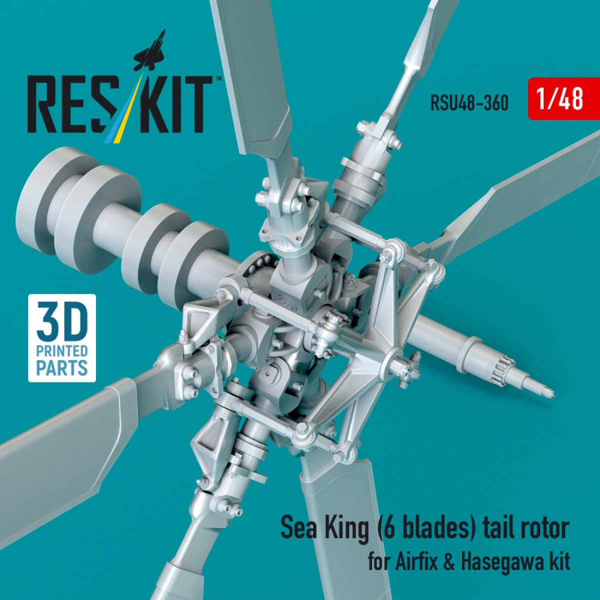 RESKIT RSU48-0360 Sea King (6 blades) tail rotor for Airfix &amp;amp; Hasegawa kit (3D printed) 1/48 – image 3