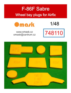 Omask 748110 Bouchons de puits de train d&amp;#39;atterrissage pour F-86F Saber (pour Airfix) 1/48