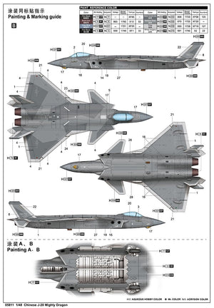 Trumpeter 05811 Chinese J-20 Mighty Dragon 1/48 – imagen 11