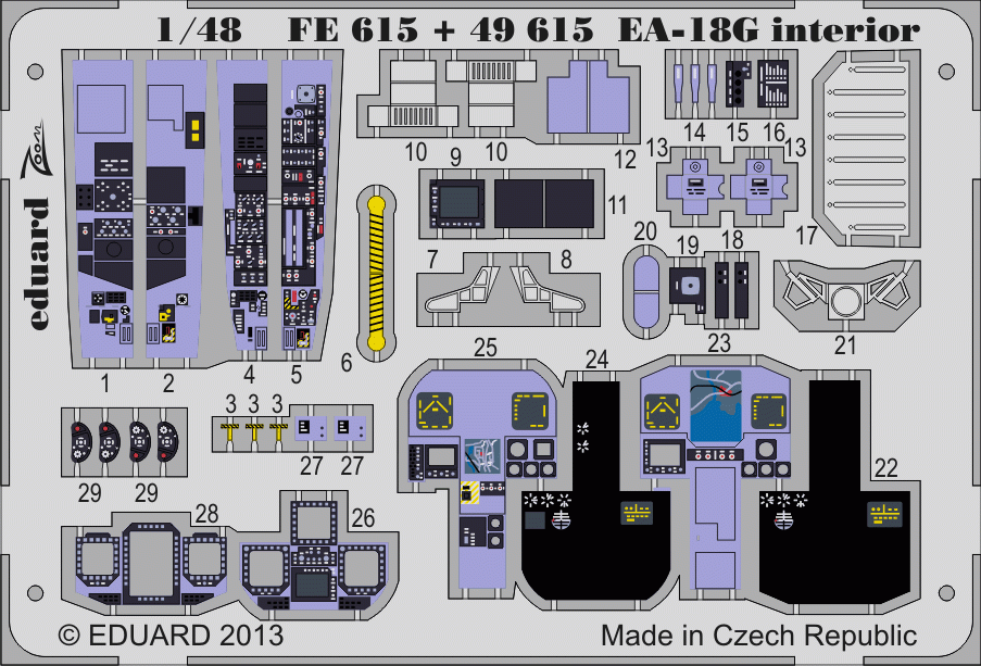 Eduard 49615 EA-18G interior SA 1/48 ITALERI