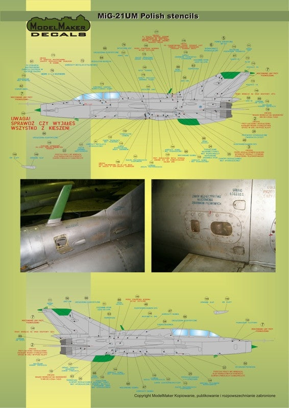 ModelMaker Decals D48020 MiG-21PFM/M/MF/bis/UM Polish stencils 1/48 – Bild 4