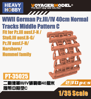 Heavy Hobby PT35025 WWII German Pz.III/IV 40cm Normal Tracks Middle Pattern C 1/35