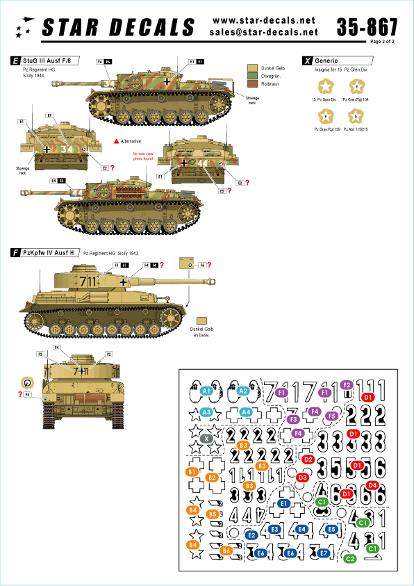 Star Decals 35-867 German Tanks in Italy 4 1/35 – Bild 2