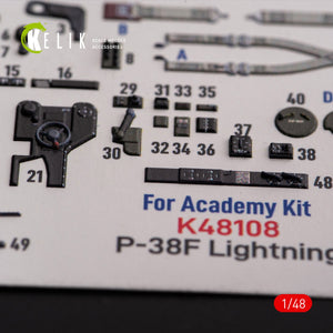 KELIK K48108 P-38F &amp;quot;Lightning&amp;quot; - interior 3D decals for Academy kit 1/48 – Bild 5