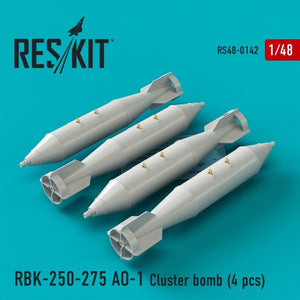 RESKIT RS48-0142 RBK-250-275 AO-1 Bombe à fragmentation (4 pièces) 1/48