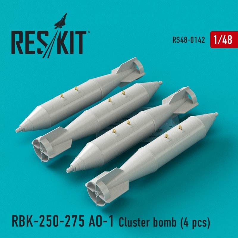 RESKIT RS48-0142 RBK-250-275 AO-1 Bombe à fragmentation (4 pièces) 1/48